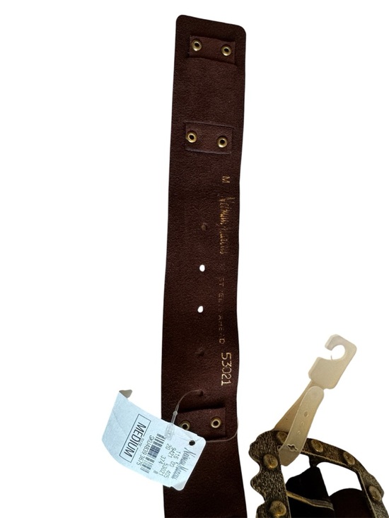 Neiman Marcus Brown Suede Leather Studded Statement Belt NWT Women M Western main image 5